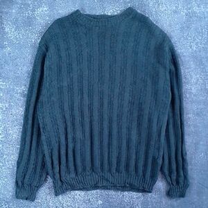 Vintage 90s DAVID TAYLOR GREEN RIBBLE Sweater Crewneck Hand Framed